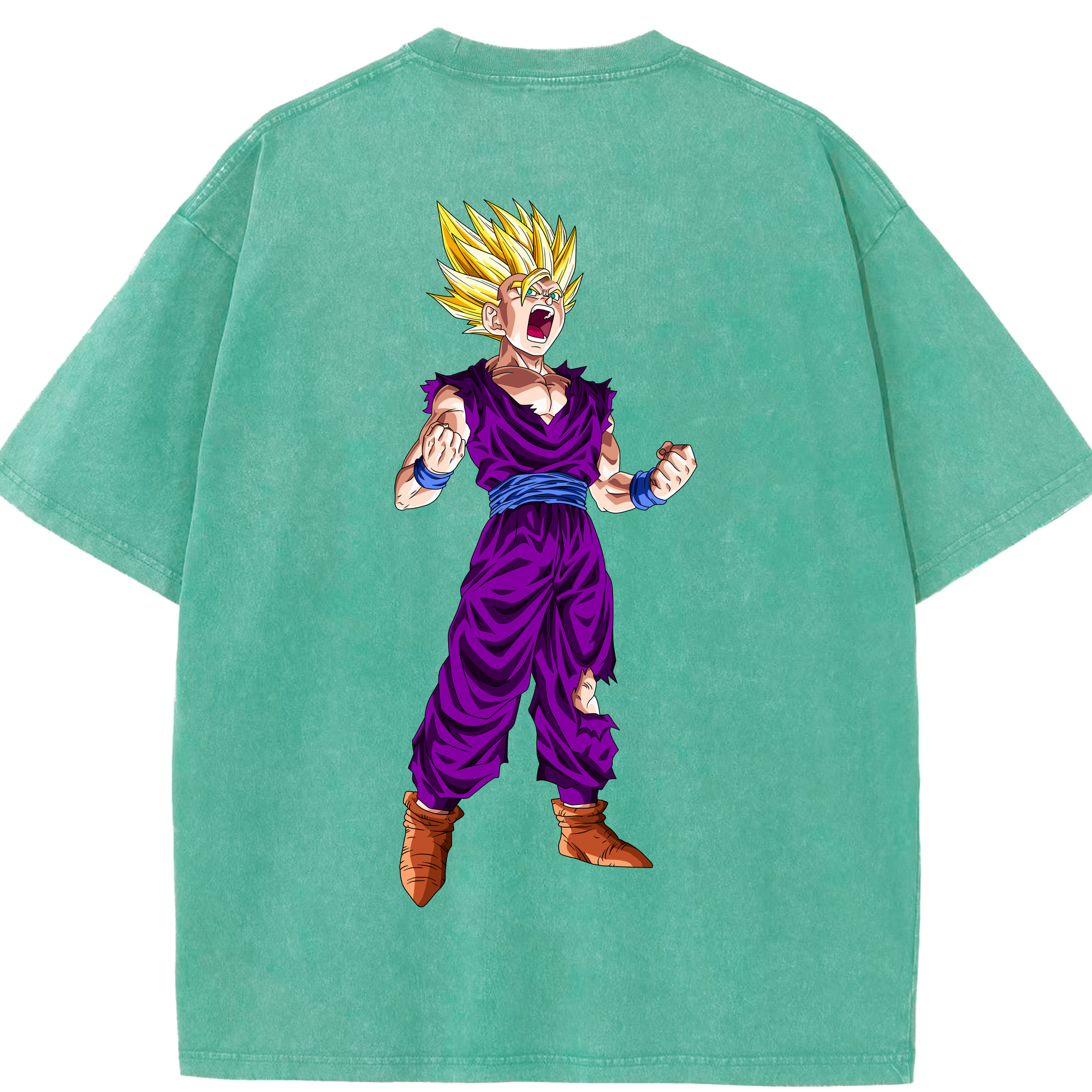（画像用） ドラゴンボール 孫 悟飯（そんごはん）DRAGON BALL Son Gohan 綿100% ヴィンテージ風 半袖Tシャツ（背面プリント）